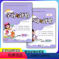 [人教版]语文+数学 五年级下 [正版]新课程5/五年级下册语文+数学学习与评价A版配套人教版套装2本 陕西人民教育出版