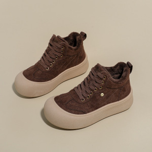 加绒高帮雪地靴女冬季新款学生ins韩版保暖休闲鞋棉鞋