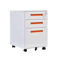 晋舰 活动柜矮柜储物柜文件柜资料柜挂劳柜带锁带轮小柜 活力橙拉手