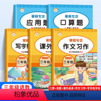 [正版]新版暑假专项训练三年级全套5册语文作文习作课外阅读写字练字帖数学口算题应用题天天练 小学生3年级升4年级暑假作
