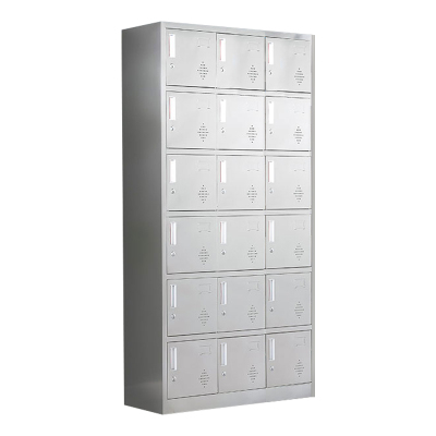 豪利特不锈钢更衣柜员工衣柜储物柜更衣室储物柜304十八门储物柜