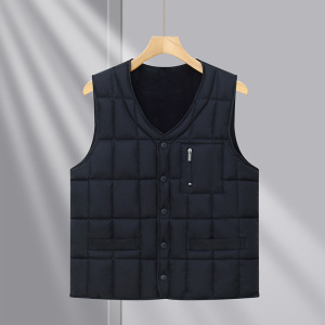 秋冬新款中老年加绒棉背心短款爸爸装大码马夹男士棉马甲加厚