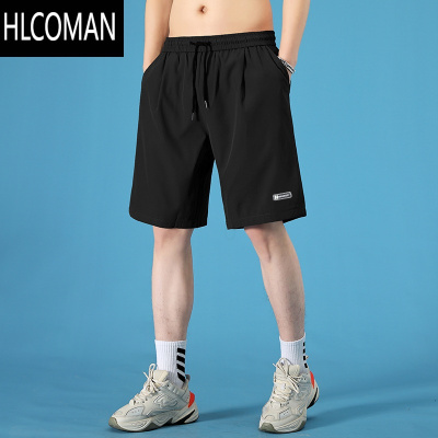 HLCOMAN冰丝速干短裤男士夏季外穿薄款2025新款篮球运动跑步休闲五分裤子