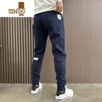 YANXU男士精梳棉休闲裤2023秋季新款潮牌百搭弹力修身显瘦小脚运动裤子