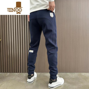YANXU男士精梳棉休闲裤2023秋季新款潮牌百搭弹力修身显瘦小脚运动裤子