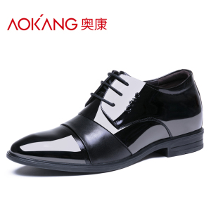奥康(AOKANG)男鞋商务正装皮鞋男内增高6cm休闲鞋英伦尖头鞋子