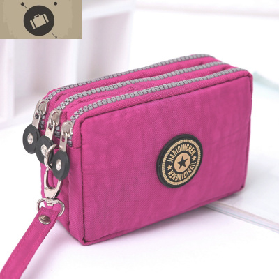 简约手拿包女小包零钱包可放手机钥匙卡包一体中年多功能双层布艺艾狄伊娃女手包