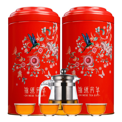 源御露(Yuan Yu Lu)[送一壶四杯]武夷宗师大红袍茶叶武夷岩茶大红袍乌龙茶芳华红罐装茶叶400克