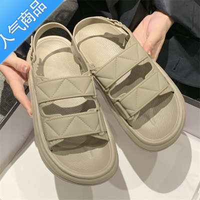 SUNTEK新款百搭休闲防滑平底户外沙滩鞋夏季时尚简约度假网红罗马凉鞋女