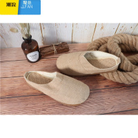 聚范夏季草编鞋女亚麻复古中国风男鞋手工民族风大理麻鞋情侣半包拖鞋