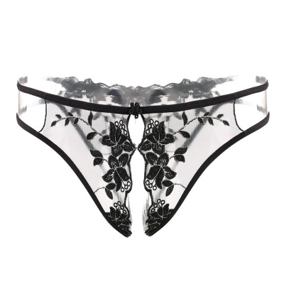 霏慕Feeetmoi女式情趣内裤性感免脱开档透视蕾丝内裤丁字裤三角裤T裤情趣内衣女7114