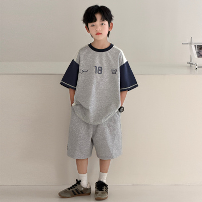 男童短袖套装帅气时髦夏季2026新款大童装夏装两件套潮儿童运动服