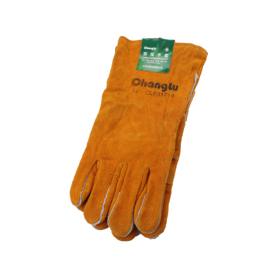 长鹿 双层加托仰焊手套 14“