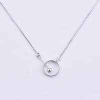 999足银圆环项链女简约ins风嘻哈锁骨链纯银项饰夏送女友闺蜜礼物送女朋友老婆情人节七夕生日礼物