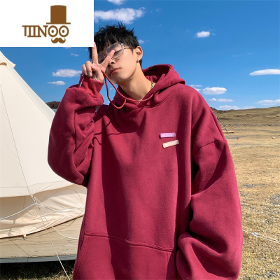 YANXU复古男士连帽卫衣2023秋季新款oversize休闲美式潮牌情侣上衣