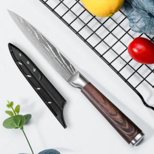 大马士革纹锋利水果刀瓜果刀家用厨房锋利辅食刀具套装8177