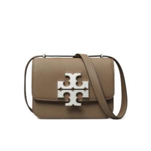 托里.伯奇(TORY BURCH)女士单肩包小麦草色小牛皮时尚翻盖可调肩 棕色