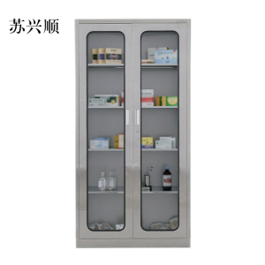 苏兴顺文件柜不锈钢柜子储物柜资料柜档案柜带锁文件柜304通玻文件柜