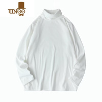 YANXU德绒半高领长袖t恤男款卫衣冬季纯色宽松内搭打底衫秋衣