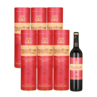 六瓶 蓬斐庄园红酒赤霞珠干红葡萄酒红色圆桶装