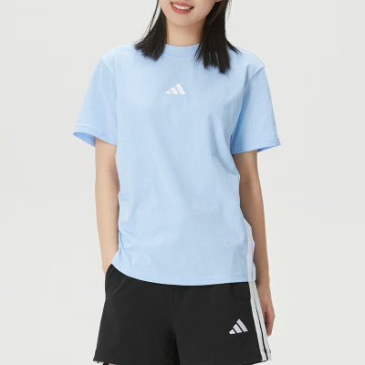 阿迪达斯(adidas)女装新款圆领百搭休闲舒适短袖T恤 JE1227 ZP
