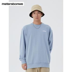 [1件5折价:79.5]美特斯邦威男女同款多色基础绣花圆领卫衣