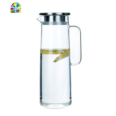 家用冷水壶凉水壶玻璃耐热高温凉水杯扎壶防爆大容量透明水瓶套装 FENGHOU 350毫升卡通刻度杯