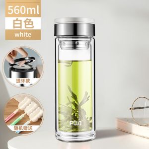 富光FGA玻璃杯男大容量家用水杯高档泡茶杯双层加厚耐高温茶杯子