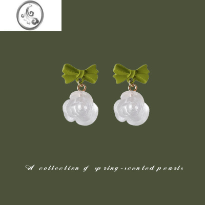 JiMi法式复古铃兰花耳钉日韩小清新锁骨链森系超仙耳环耳饰女夏季项链