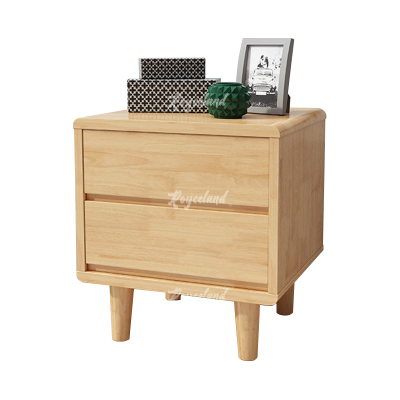 洛诗莲 (RoyceLand) 实木床头柜简约床边柜子收纳柜储物柜 直脚双抽款