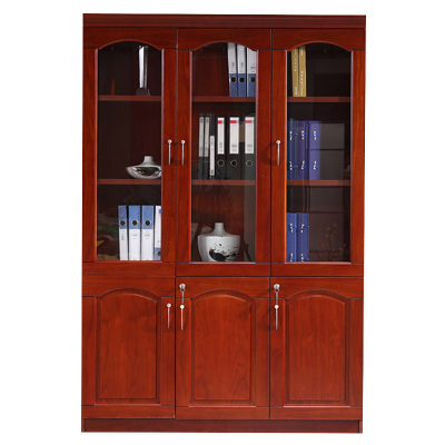 迅迈 4门文件柜 木皮油漆衣柜书柜 书橱文件柜 办公室资料柜 档案柜 储物柜四门