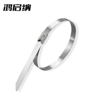 鸿启纳 304不锈钢扎带金属强力卡扣自锁式收紧 DH10 4.6mm*300mm (100根/包)
