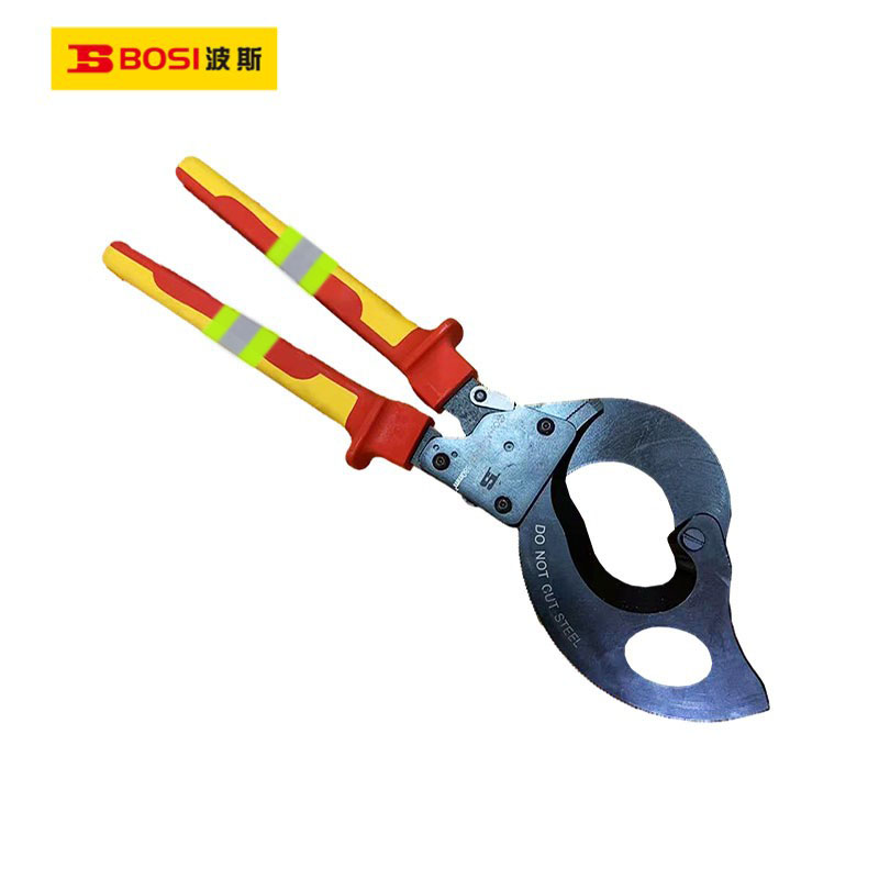 波斯(BOSI) 荧光系列VDE绝缘棘轮式电缆钳剪 12.5寸 把