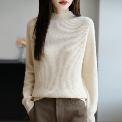 重磅加厚无缝一体针织毛衣女秋冬新款长袖保暖打底毛衫上衣