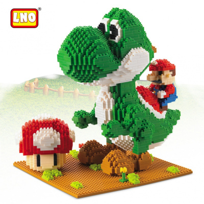 微小颗粒拼装积木龙猫玩具兼容乐高成人马里奥钻石高难度大人diy 耀西