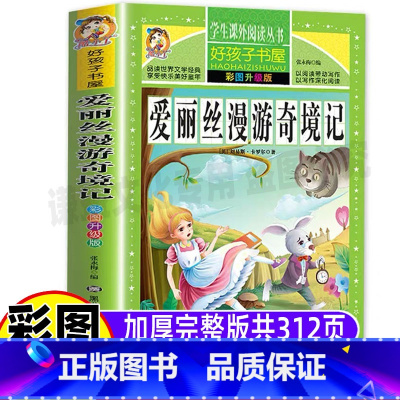 [正版]爱丽丝漫游奇境记六年级下册快乐读书吧必读小学生课外书彩图美绘插画好孩子书屋名师导读带批注读后感黑龙江美术出版社