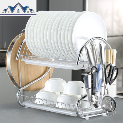 碗置物架洗收纳水碗碟家用不锈钢蓝碗碗筷子过滤沥水。架碗控洗 三维工匠