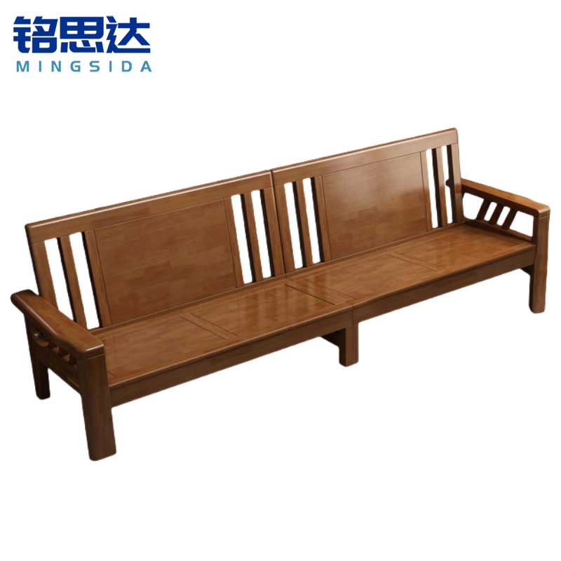 铭思达中式实木沙发四人位张