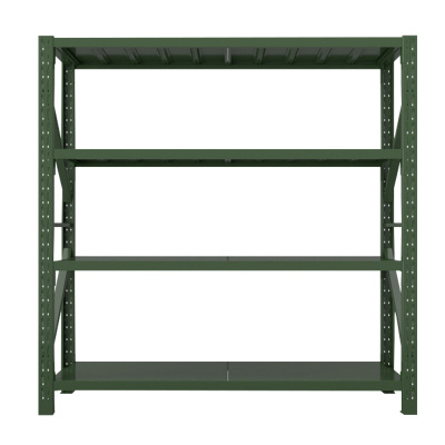 帅畅消防铁锹镐农具摆放架安保装备器材存放架绿色货架存放架中型-主架