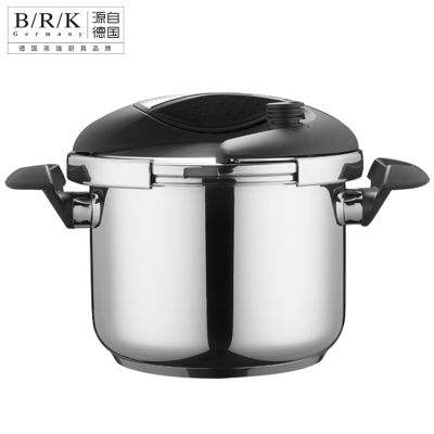 BRK Germany德国厨具加布森压力锅6LA 304不锈钢压力锅锅具 6升 多重安全保障 单手开合设计 定时装置提醒