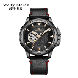 welly merck威利默克手表男新款自动机械表品牌正品防水时尚男表冒险家系列镂空腕表WM038M