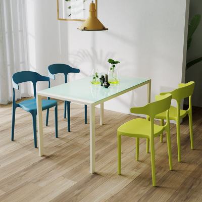 餐桌椅组合现代简约钢化玻璃餐桌小户型北欧桌椅家用吃饭桌子4人6