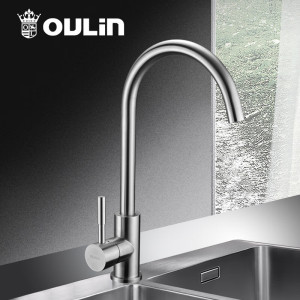 欧琳(OULIN)欧琳厨房水槽龙头 304不锈钢厨房水龙头OL-CFX001