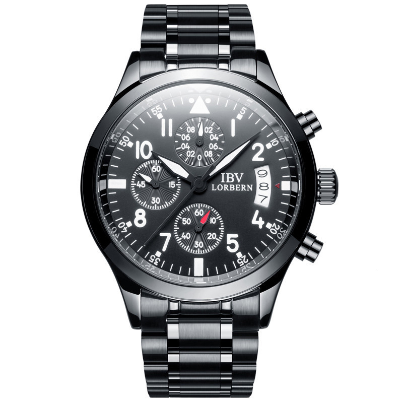 正品嘉年华手表新款石英表 男士休闲时尚全酷黑多功能计时男表日历