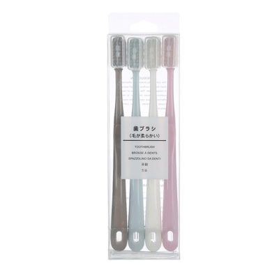 健牌4支装时尚马卡龙磨尖细丝软毛牙刷洁齿男女情侣学生党成人通用