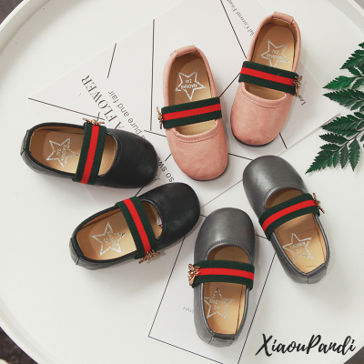春季豆豆鞋小皮鞋女童宝宝单鞋公主表演鞋2018幼儿软底休闲鞋新款