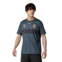 Mizuno/美津浓运动速干足球条纹T恤男女款宽松舒适休闲训练服