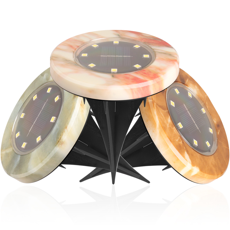 户外防水太阳能闪电客led埋地灯仿大理石超亮别墅花园庭院装饰坪射灯