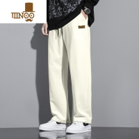 YANXU裤子男款潮牌垂感阔腿直筒卫裤宽松百搭男士夏季运动休闲长裤