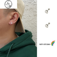 JiMiNFF欧美朋克风ins钛钢耳钉男嘻哈小众设计高级感情侣耳环耳饰百搭